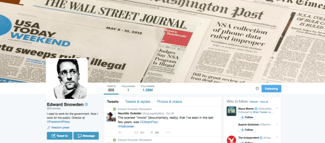 Edward Snowden Twitter Screen Shot